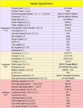 Load image into Gallery viewer, Master , 20 inch , 134v ,3500w ,2400wh ,High Torque ,